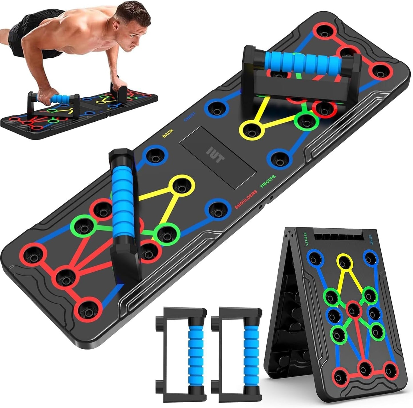 Transform Your Workout with the 15-in-1 Solid Push Up Board - Ultimate Home Fitness Equipment for Chest, Arms, and Core Strength