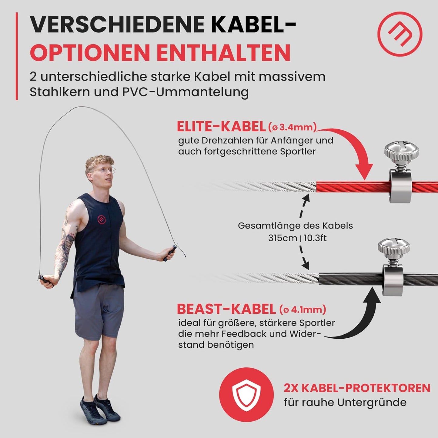 Erleben Sie das ultimative Workout mit dem BeMaxx Springseil Speed Rope – Inklusive Trainings-Ebook und Ersatzkabel für maximale Leistung und Kontrolle!