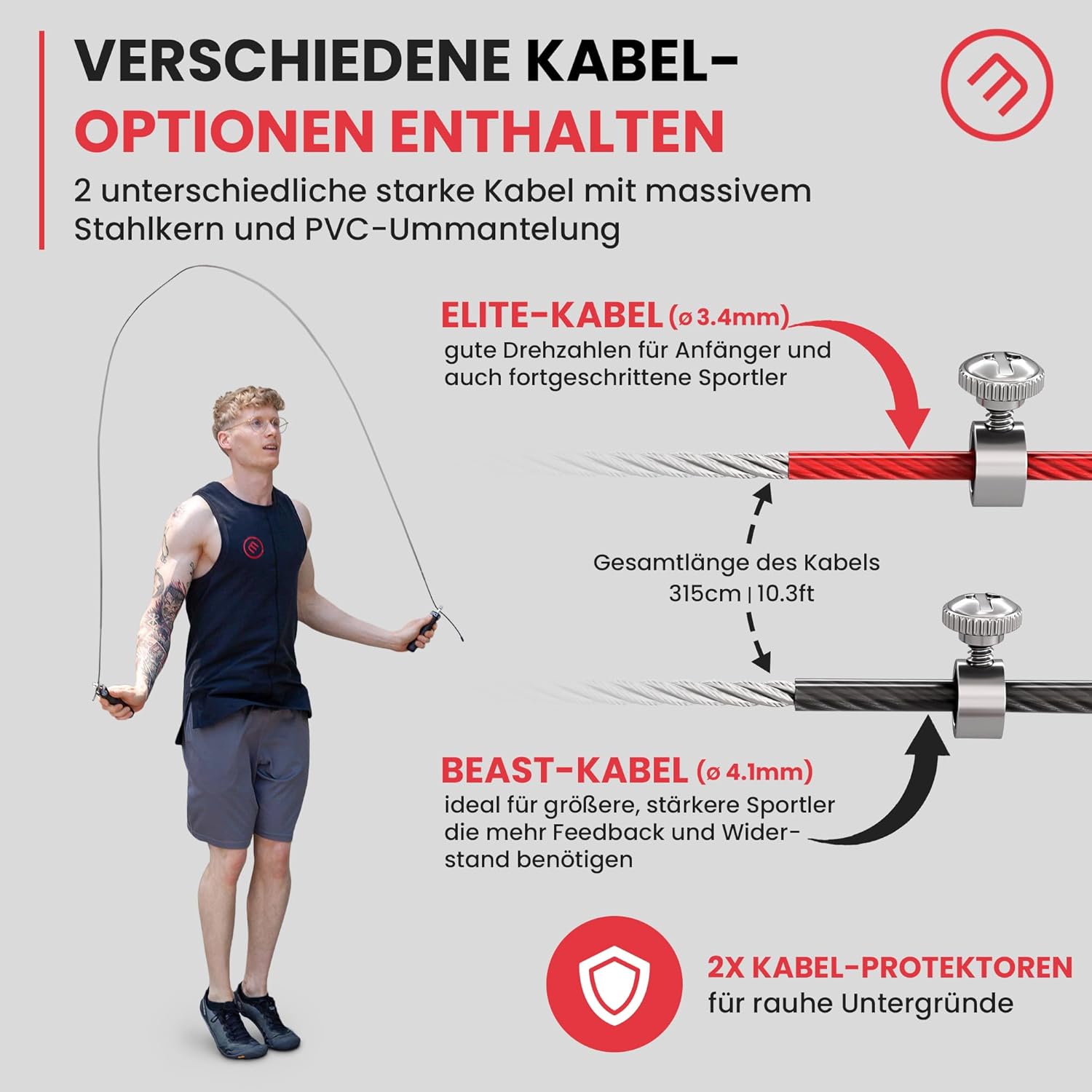 Erleben Sie das ultimative Workout mit dem BeMaxx Springseil Speed Rope – Inklusive Trainings-Ebook und Ersatzkabel für maximale Leistung und Kontrolle!