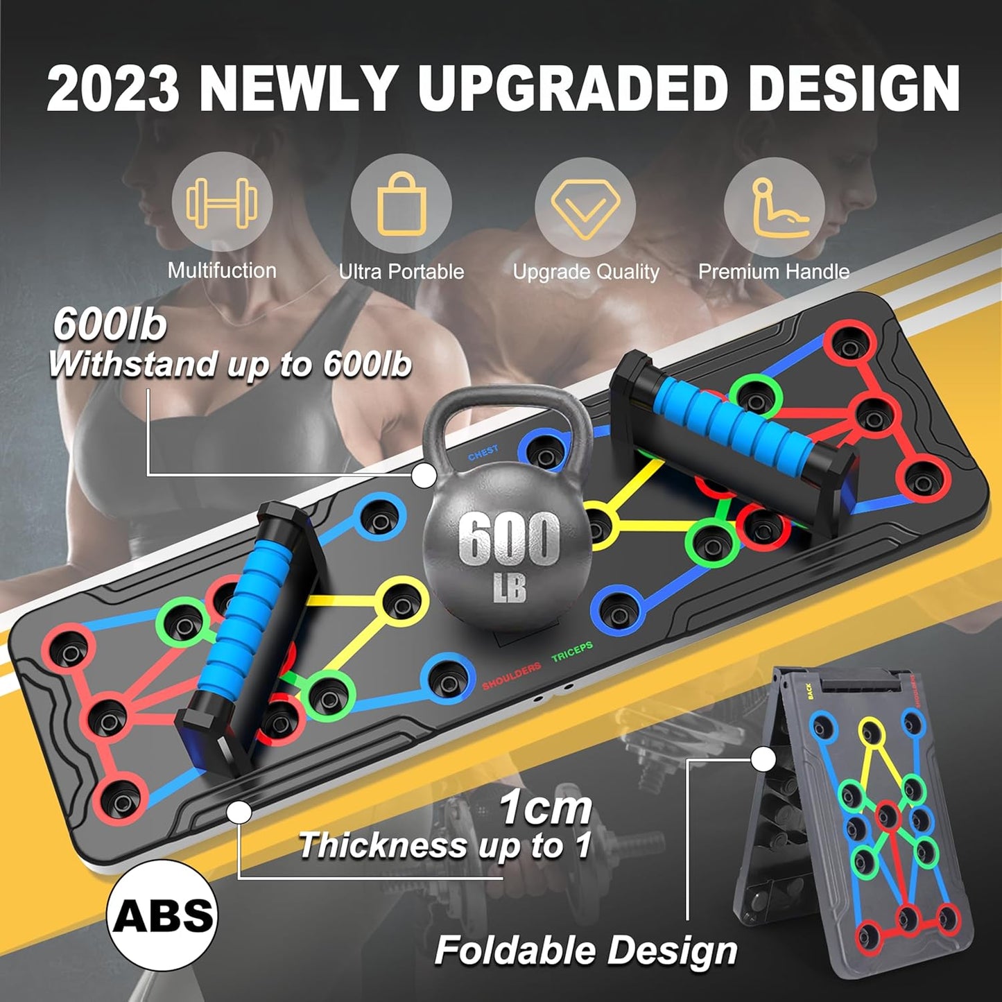 Transform Your Workout with the 15-in-1 Solid Push Up Board - Ultimate Home Fitness Equipment for Chest, Arms, and Core Strength