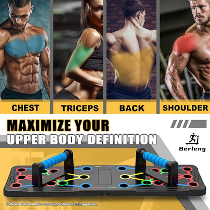 Transform Your Workout with the 15-in-1 Solid Push Up Board - Ultimate Home Fitness Equipment for Chest, Arms, and Core Strength