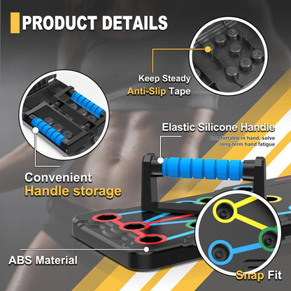 Transform Your Workout with the 15-in-1 Solid Push Up Board - Ultimate Home Fitness Equipment for Chest, Arms, and Core Strength