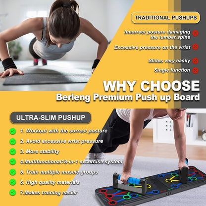 Transform Your Workout with the 15-in-1 Solid Push Up Board - Ultimate Home Fitness Equipment for Chest, Arms, and Core Strength