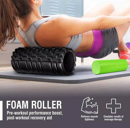 Ultimate Foam Roller Set for Deep Tissue Massage and Muscle Recovery - Includes Foam Roller, Massage Stick & Resistance Bands
